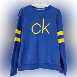 Calvin Klein Men’s Blue Long Sleeve Pullover Sweater Size Small Soft Fleece